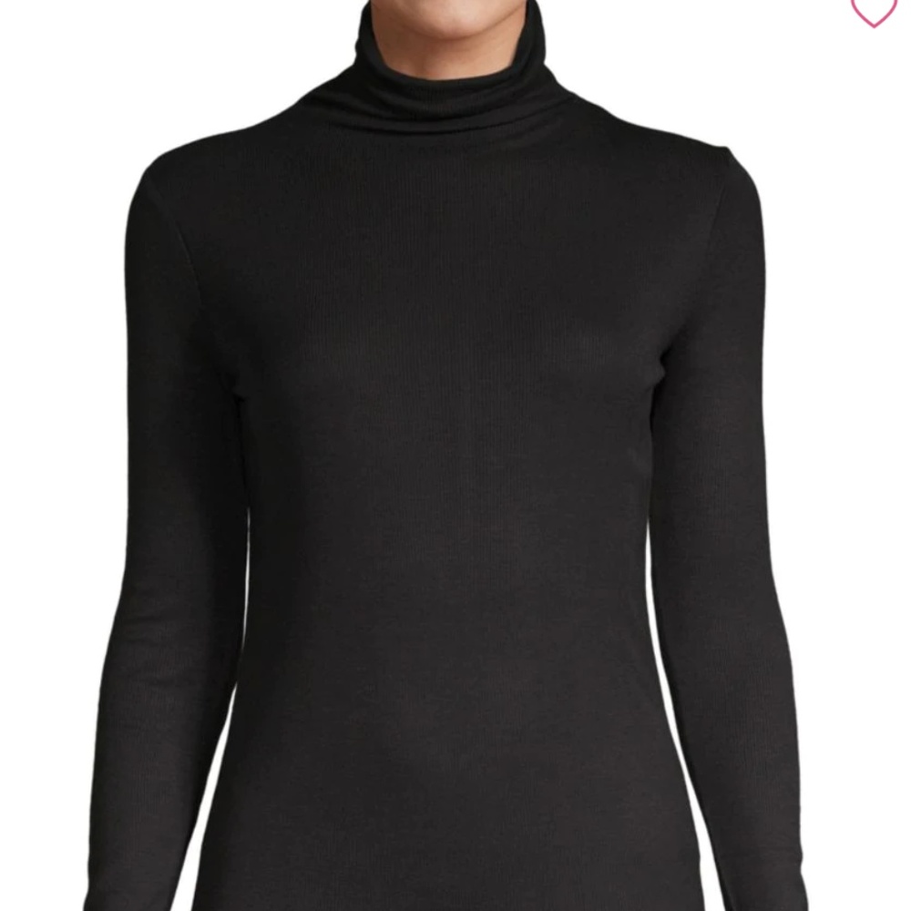 Vince Long Sleeve Black Rib Turtleneck